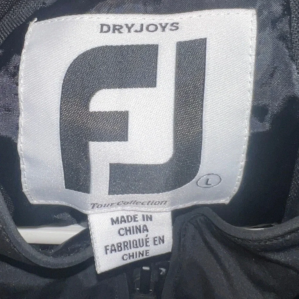 FootJoy DryJoys Tour Collection Golf Men's‎ Large Black Full Zip Windbreaker